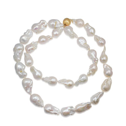 Fresh Water Baroque Pearl Necklace on 14ct Yellow Gold Clasp