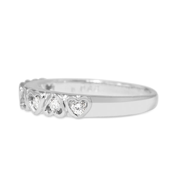 Platinum Diamond Heart Band Ring