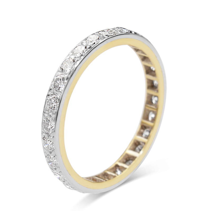 18ct Yellow and White Gold All Round Diamond Eternity Band Ring