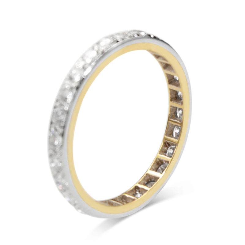 18ct Yellow and White Gold All Round Diamond Eternity Band Ring