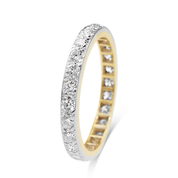 18ct Yellow and White Gold All Round Diamond Eternity Band Ring