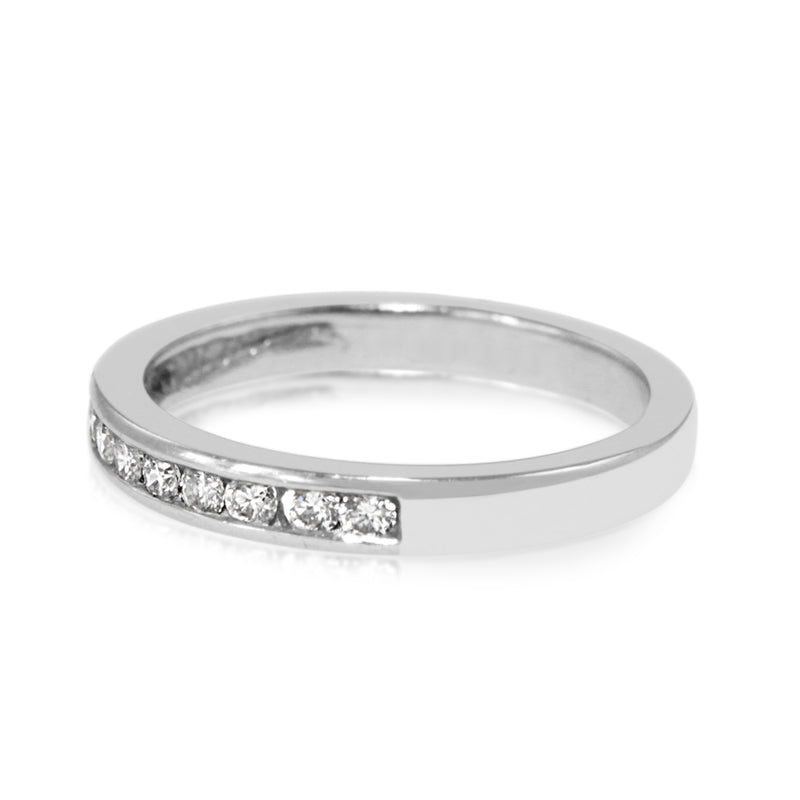 Platinum Channel Set Diamond Band Ring