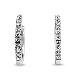 9ct White Gold Fine Diamond Hoop Earrings