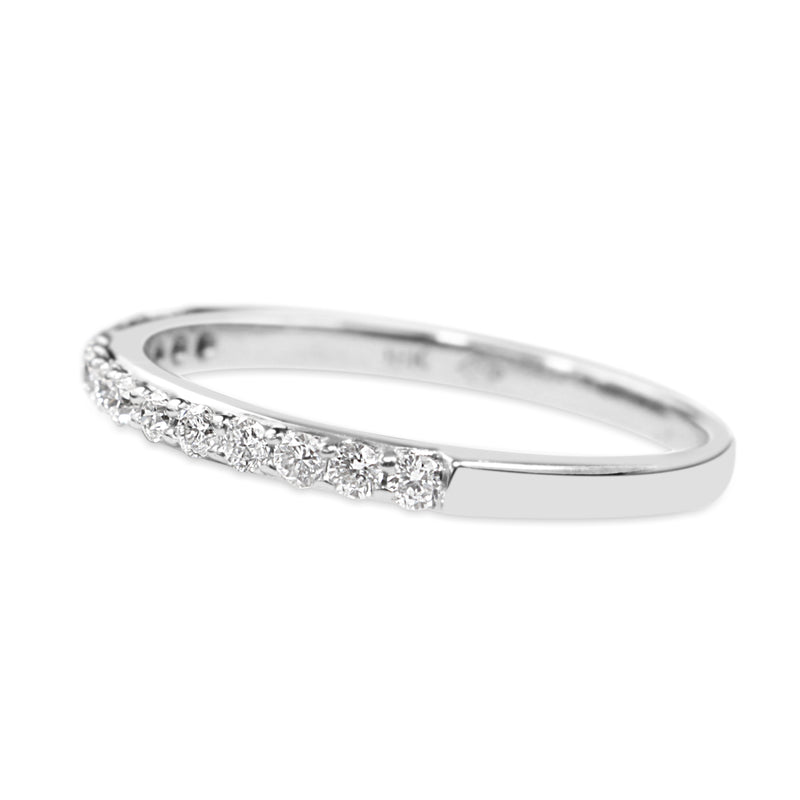 18ct White Gold 2mm Diamond Half Hoop Band Ring