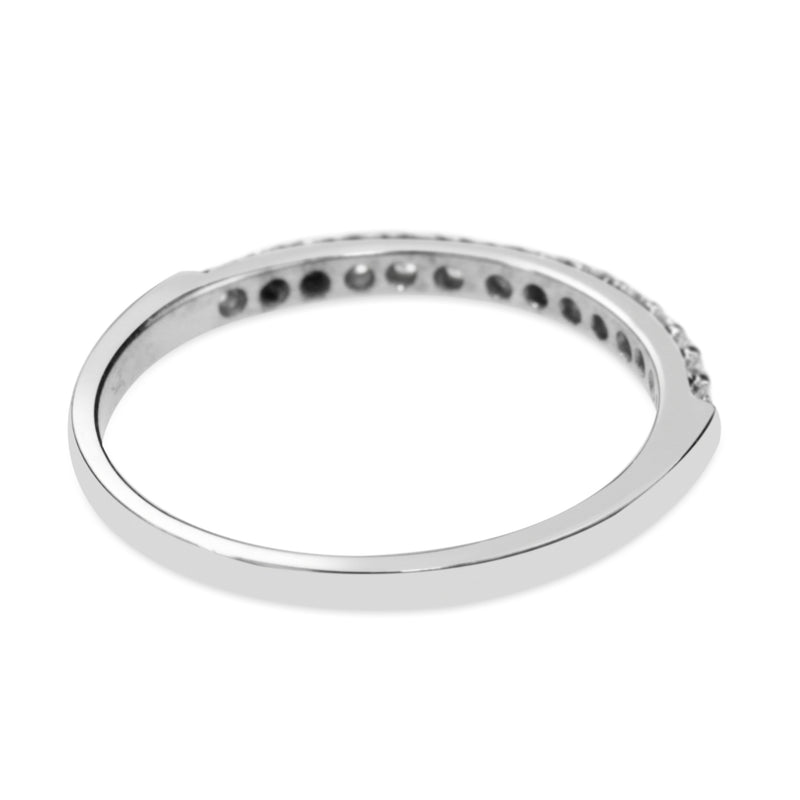 18ct White Gold 2mm Diamond Half Hoop Band Ring