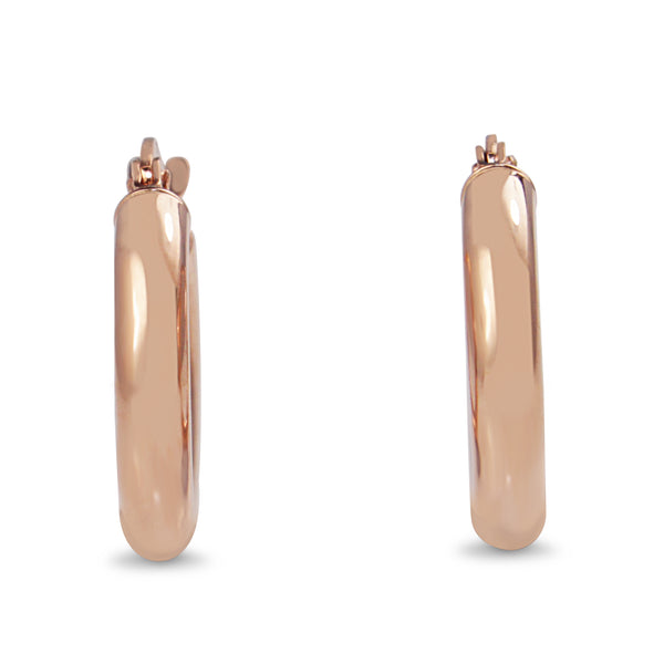 9ct Rose Gold Thick 17mm Hoop Earrings