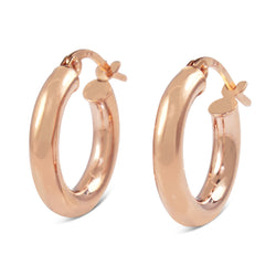 9ct Rose Gold Thick 17mm Hoop Earrings