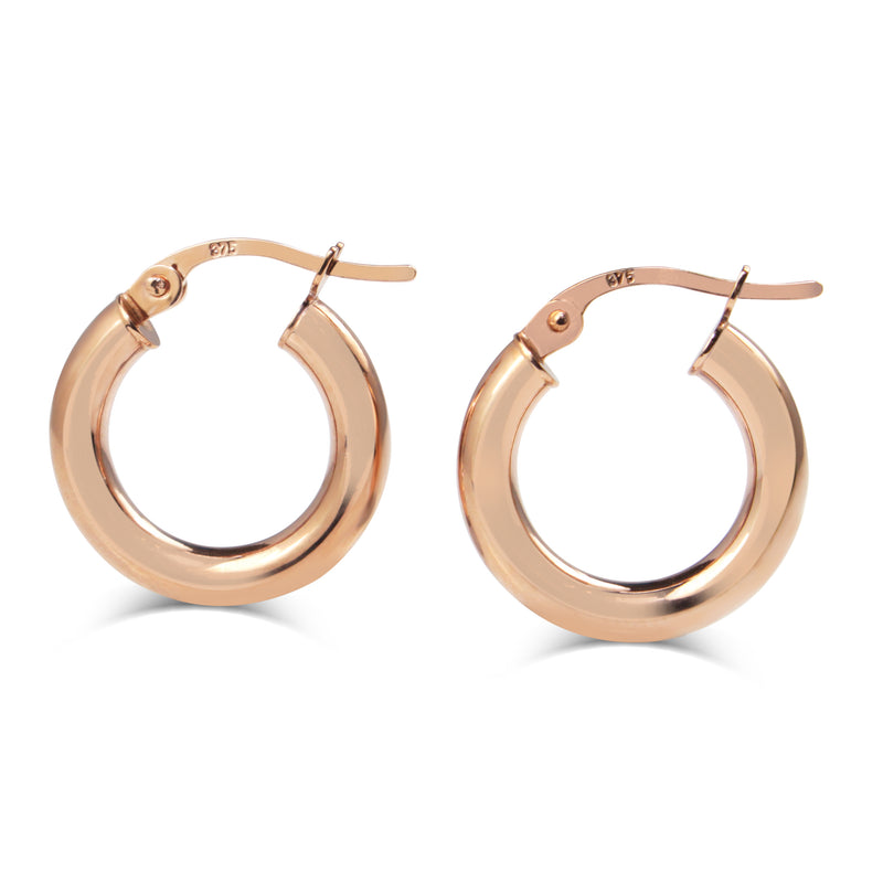 9ct Rose Gold Thick 17mm Hoop Earrings