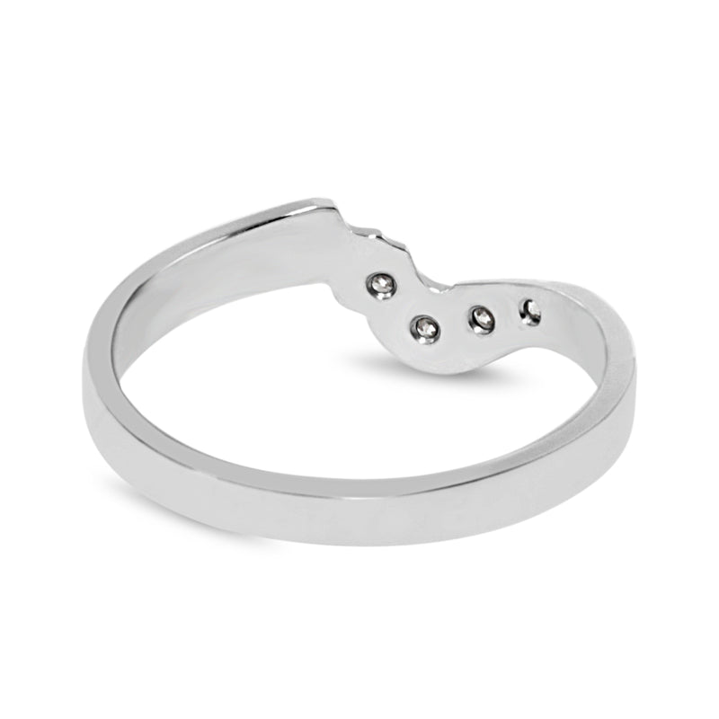 18ct White Gold Curved Diamond Band Ring