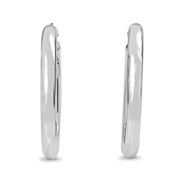 9ct White Gold Thick 27mm Hoop Earrings