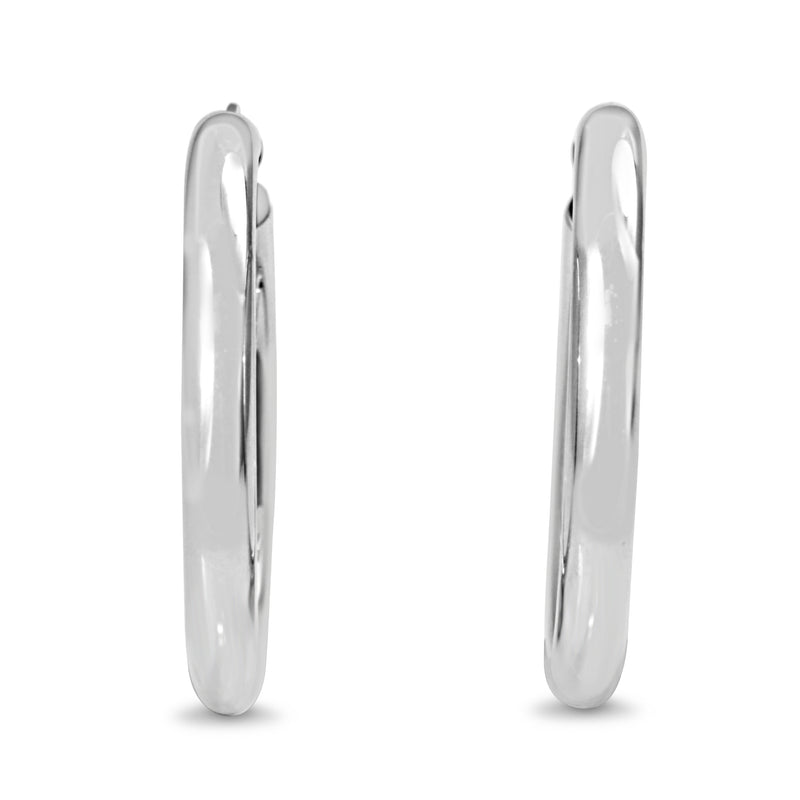 9ct White Gold Thick 27mm Hoop Earrings