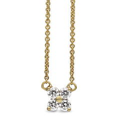 9ct Yellow Gold 'Clover' Style Diamond Necklace