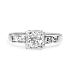 Platinum Old Cut Diamond Ring