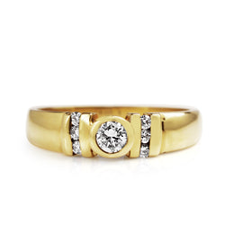 18ct Yellow Gold Bezel and Channel Set Diamond Ring