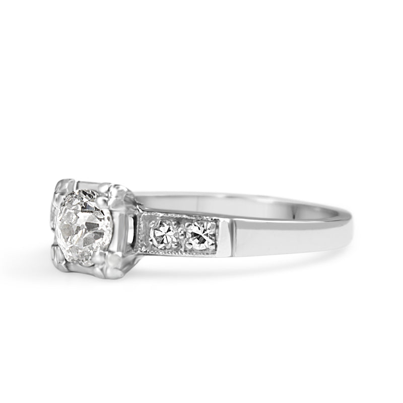 Platinum Old Cut Diamond Ring