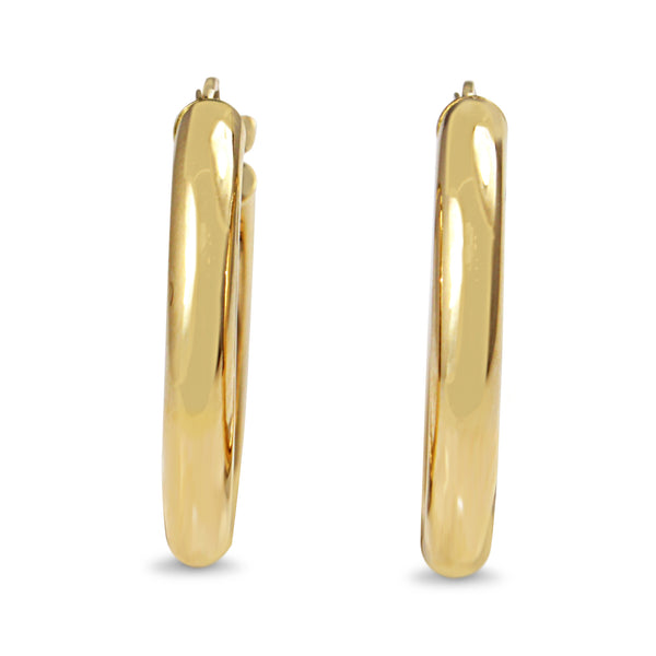 9ct Yellow Gold 21mm Thick Hoop Earrings
