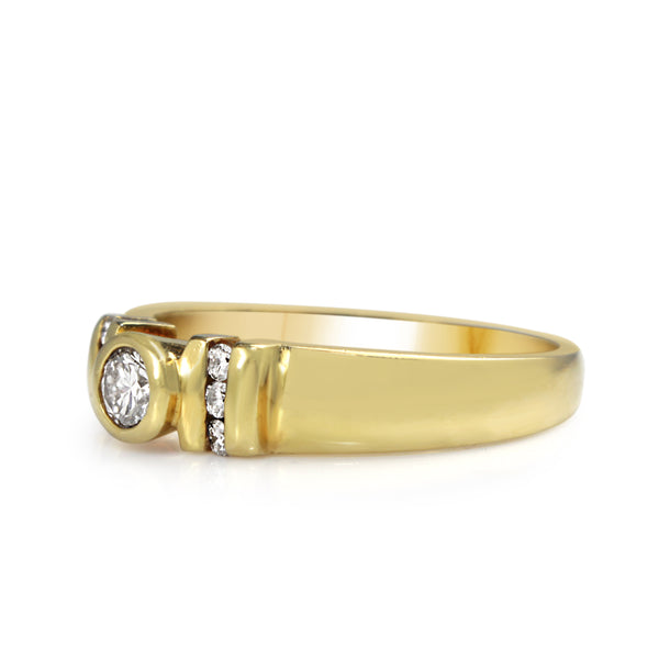 18ct Yellow Gold Bezel and Channel Set Diamond Ring