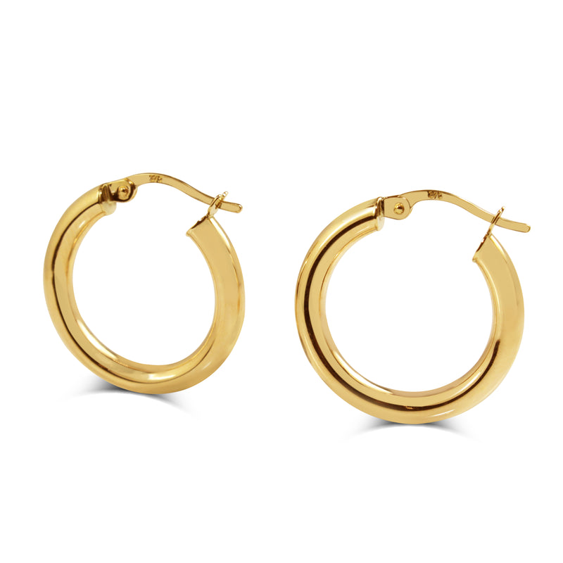 9ct Yellow Gold 21mm Thick Hoop Earrings