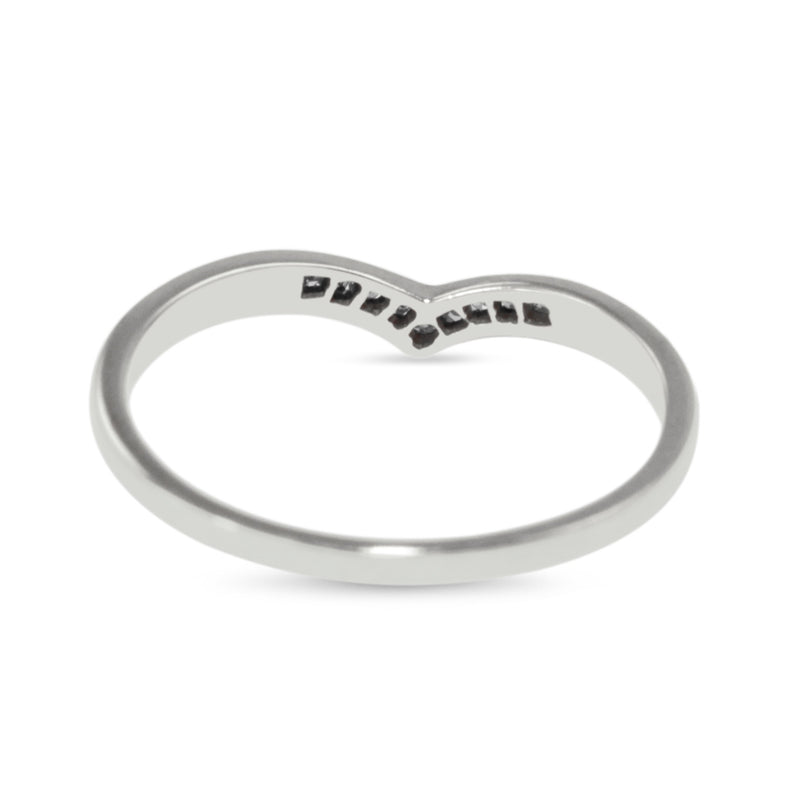 9ct White Gold Diamond 'V' Shaped Ring