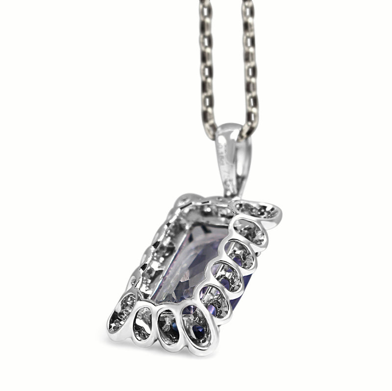 18ct White Gold Tanzanite and Diamond Necklace