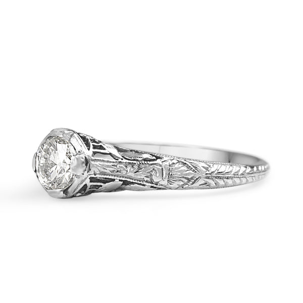 Platinum Vintage Diamond Solitaire Ring