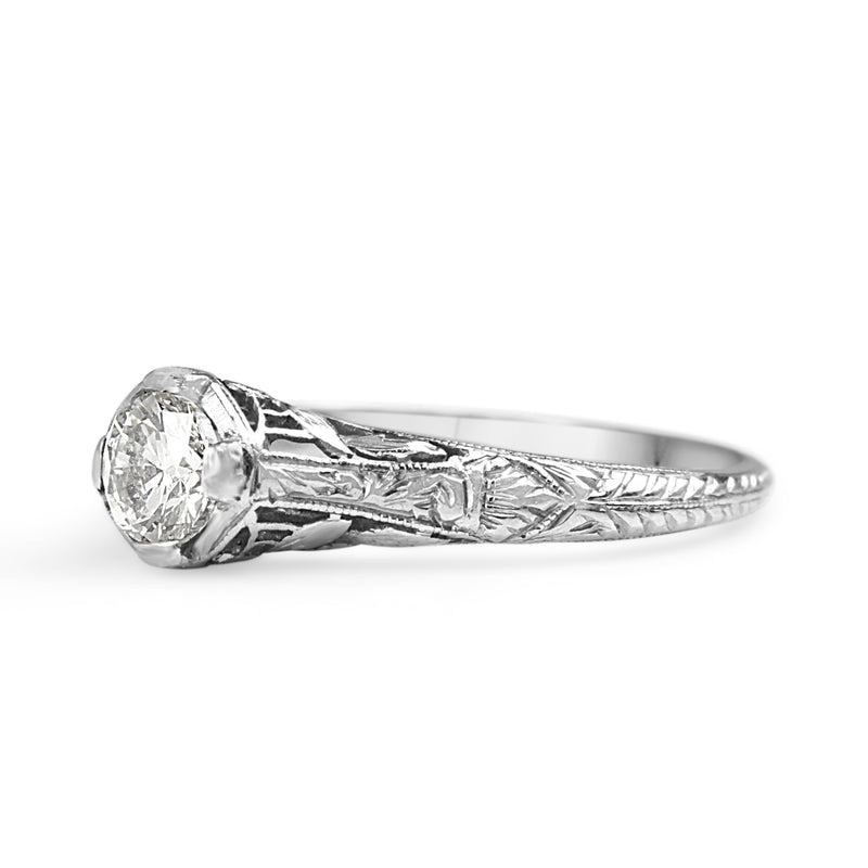 Platinum Vintage Diamond Solitaire Ring
