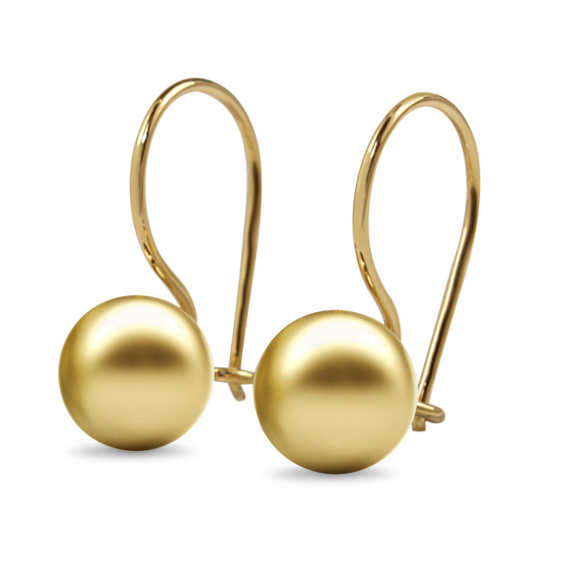 9ct Yellow Gold Euro Ball Drop Earrings