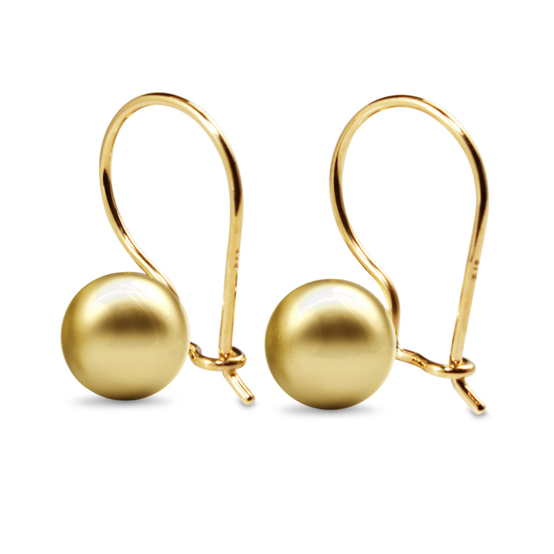 9ct Yellow Gold Euro Ball Drop Earrings