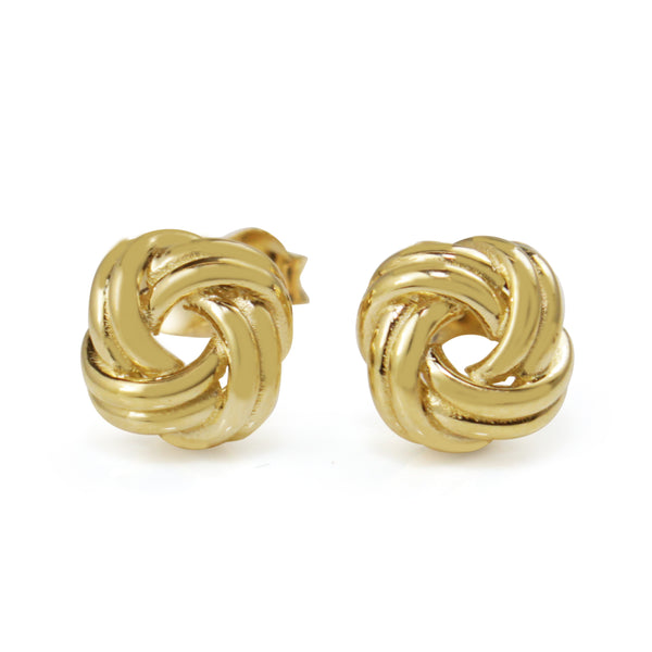 9ct Yellow Gold Twist Knot Stud Earrings