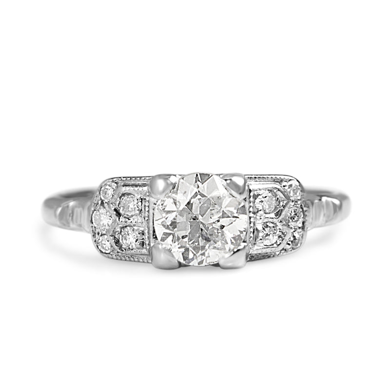 18ct White Gold Art Deco Old Cut Diamond Ring