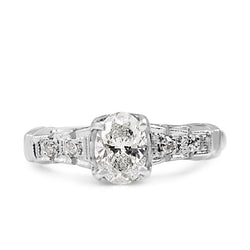 Platinum Oval Solitaire Diamond Ring