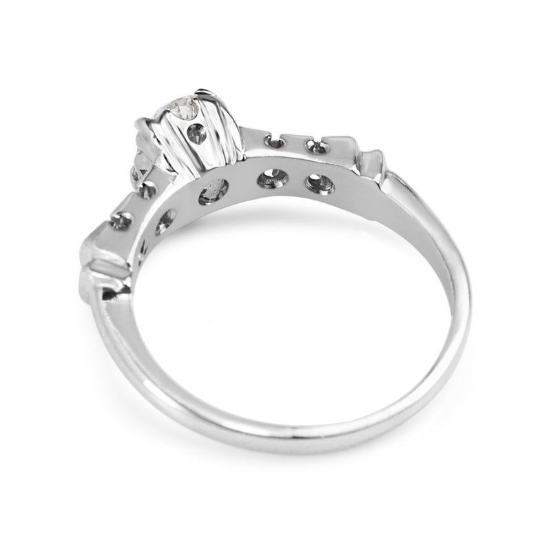 Platinum Oval Solitaire Diamond Ring