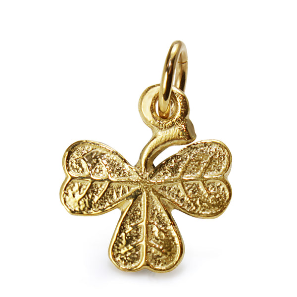 9ct Yellow Gold Shamrock Charm Pendant