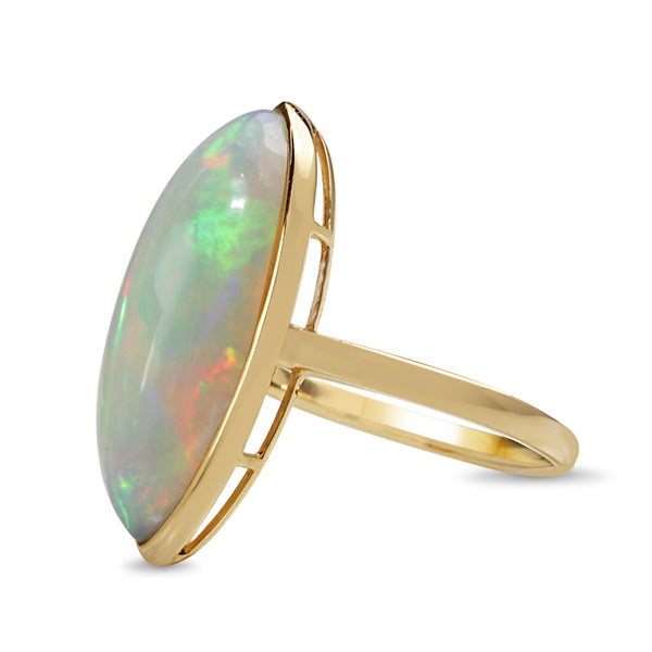 14ct Yellow Gold Opal Marquise Ring