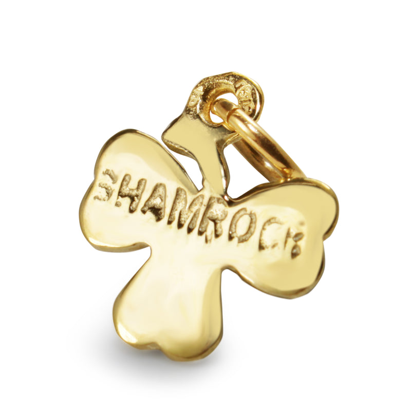 9ct Yellow Gold Shamrock Charm Pendant