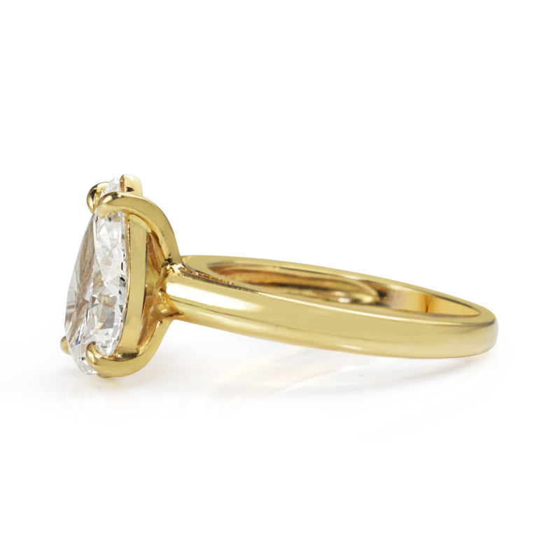 18ct Yellow Gold 2.02ct Pear Diamond Solitaire Ring