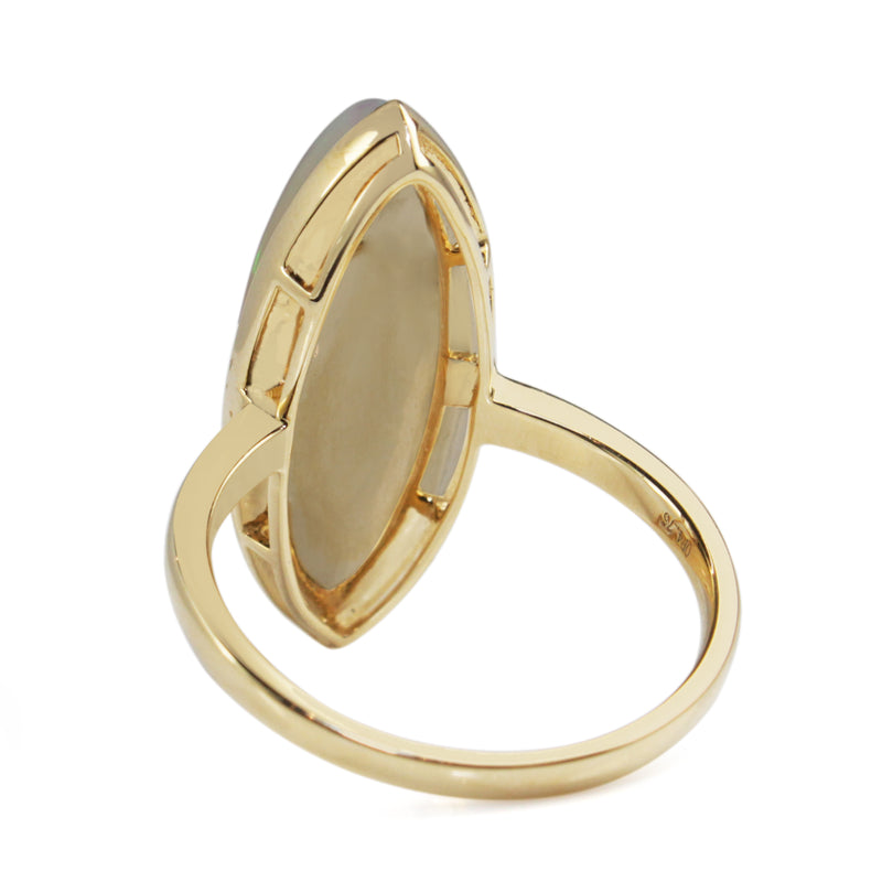 14ct Yellow Gold Opal Marquise Ring