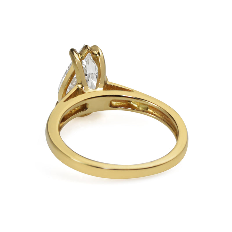 18ct Yellow Gold 2.02ct Pear Diamond Solitaire Ring