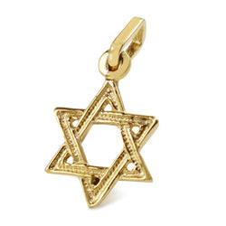 9ct Yellow Gold Star Of David Charm Pendant