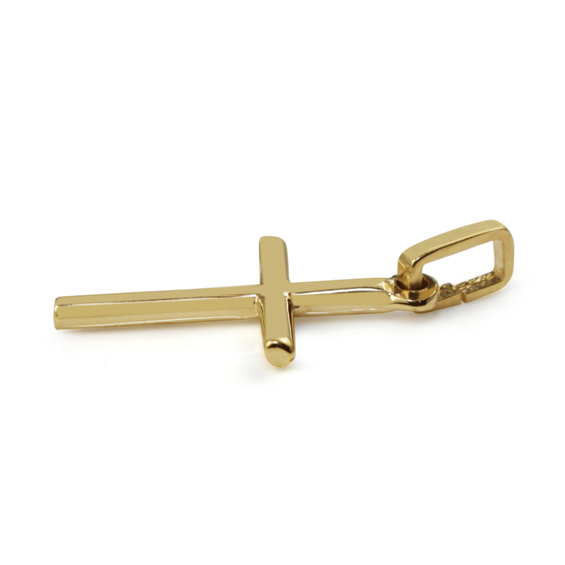 9ct Yellow Gold Cross Charm Pendant