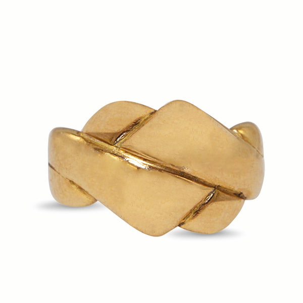 18ct Yellow Gold Knotted Twist Style Band Ring