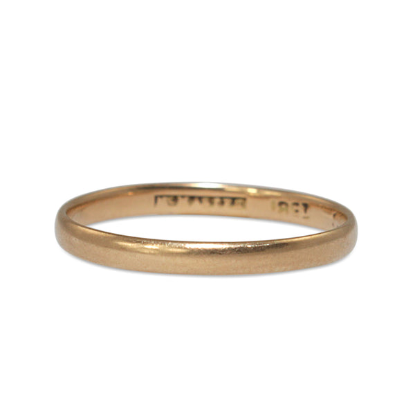 18ct Yellow Gold Vintage Thin Band Ring