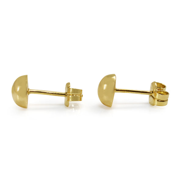 9ct Yellow Gold 5.7mm Button Stud Earrings