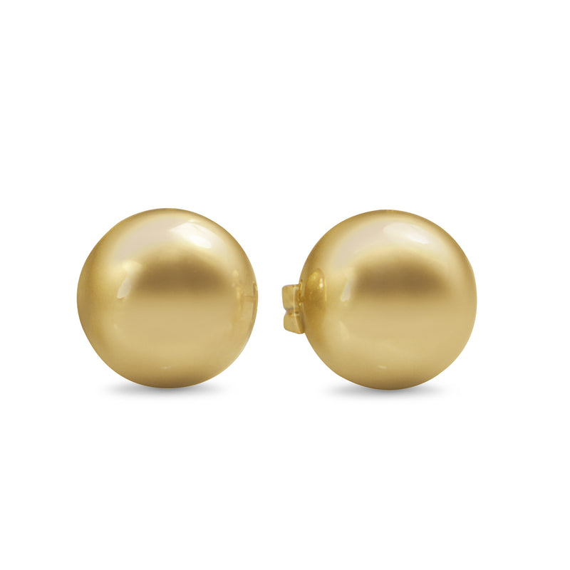 9ct Yellow Gold 7.8mm Button Stud Earrings