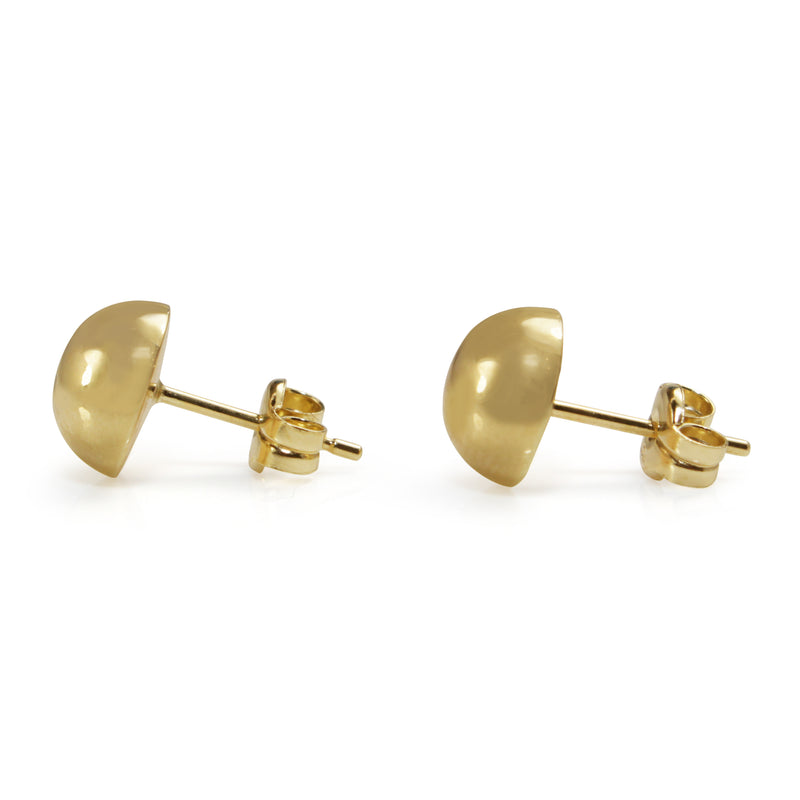 9ct Yellow Gold 7.8mm Button Stud Earrings