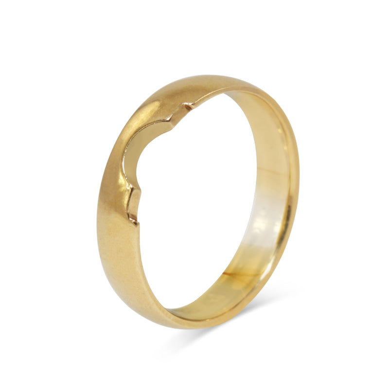 18ct Yellow Gold Fitted Cut Out Band Ring