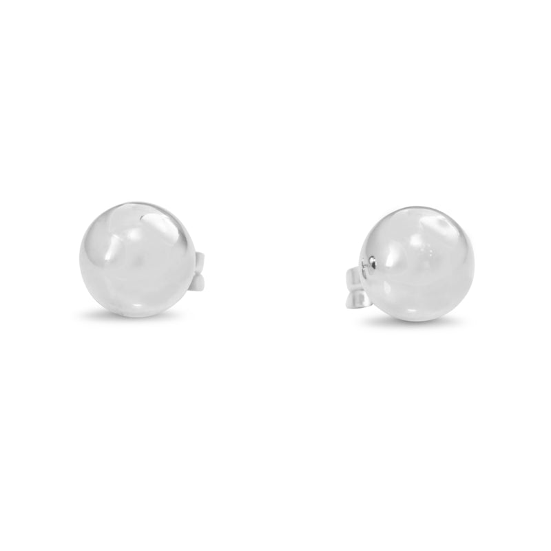 9ct White Gold 6mm Ball Stud Earrings