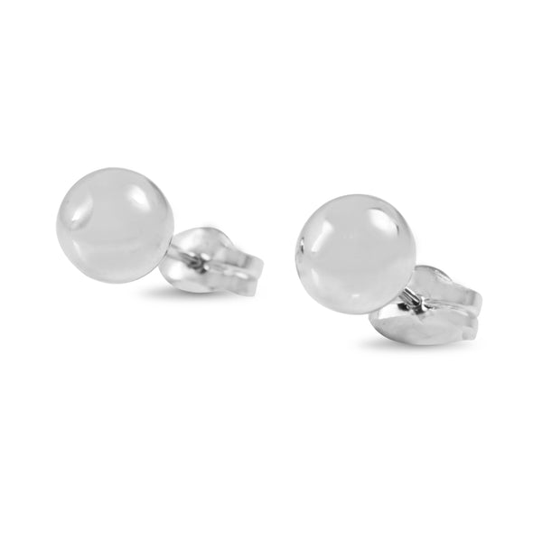 9ct White Gold 6mm Ball Stud Earrings