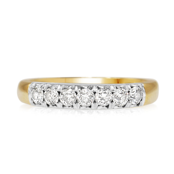 9ct Yellow and White Gold Diamond Band