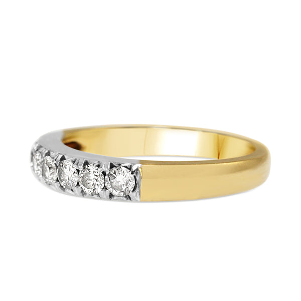 9ct Yellow and White Gold Diamond Band